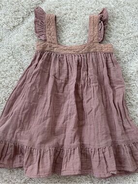 Jamie Kay Organic Cotton Muslin Lace Dress - Ash Pink